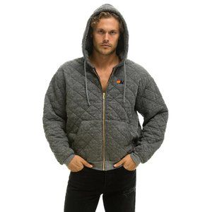 NWT AVIATOR NATION quilted zip hoodie relaxed